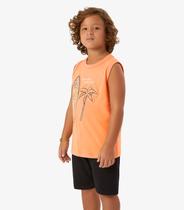 Conjunto Machão com Bermuda Meia Malha Rovi Kids Laranja