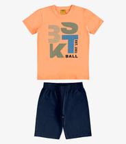 Conjunto Machão com Bermuda Moletom Rovi Kids Laranja