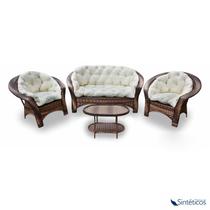 Conjunto Madagascar - 1 sofá + 2 poltronas + Mesa Oval