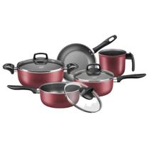 Conjunto Madri Supra Tampa de Vidro 5 Peças Antiaderente Cereja MTA