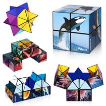 Conjunto Magic Cube Euclidean Star Cube 2 em 1 para crianças de 8 a 12 anos