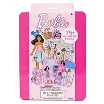 Conjunto Magnetic Play Barbie D.I.Y. 75 peças com 3 bonecas magnéticas