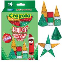 Conjunto magnético de construção CreateOn Crayola Holiday Glitter 14 unidades