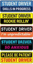 Conjunto magnético HEY-OKEY Student Driver Funny Reflective, pacote com 5