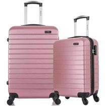 Conjunto Mala De Viagem Media E De Bordo Pequena De Mão Siena Rose