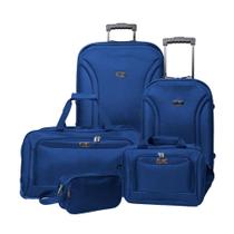 Conjunto Malas de Viagem Friburgo 5 Peças - Azul