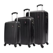 Conjunto malas de viagem Londres P, M e G Swiss Move Preta