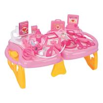 Conjunto maleta médico doutor brinquedo 25 peças com mesinha