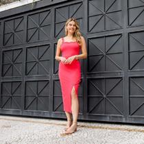 conjunto malha canelada blusa renda delicate saia lapís detalhe side buttons tam G