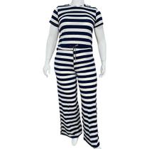 Conjunto Malha Canelada Listrado Calça e Blusa Conjunto Malha Canelada Listrado Calça e Blusa