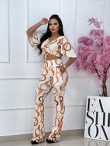 Conjunto Malha Linz Flare e Cropped