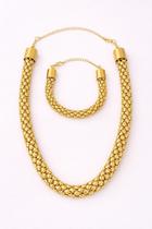 Conjunto Malha Trançada Premium Folheado a Ouro 18k