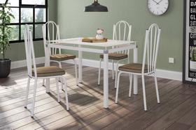 Conjunto Malva 107X70cm c/4 Cadeiras 121 Branco/Vidro Branco - Artefamol
