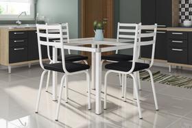 Conjunto Malva 75X75cm c/4 Cadeiras 118 Branco/Vidro Incolor