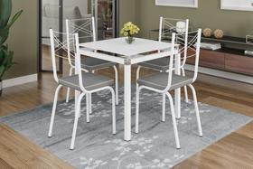 Conjunto Malva 75X75cm c/4 Cadeiras 119 Branco/Vidro Branco - Artefamol