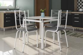 Conjunto Malva 75X75cm c/4 Cadeiras 119 Branco/Vidro Incolor