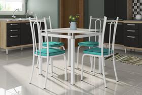 Conjunto Malva 75X75cm c/ 4 Cadeiras123 Branco/Vidro Incolor