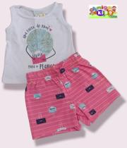 Conjunto Malvee kids Blusa/Short Verão Menina Infantil