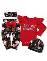 Conjunto Mameluco "Mi Primera Navidad" para Bebé Niña 0-3 Meses Conjunto Mameluco "Mi Primera Navidad" para Bebé Niña 0-3 Meses