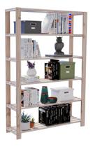 Conjunto Mancebo 6 Prateleiras Madeira Vazado Home Office