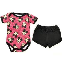 Conjunto manga curta body E short mickey