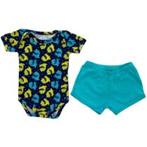 Conjunto manga curta body E short mosntros Conjunto manga curta body E short mosntros