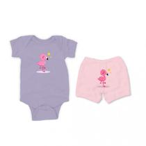 Conjunto manga curta flamingo dançarino Conjunto manga curta flamingo dançarino