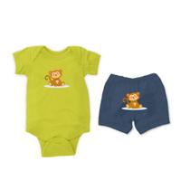 Conjunto Manga Curta Macaco Sapeca