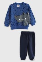 Conjunto Manga Longa 2pçs Zig Zig Zaa Infantil Jacaré Azul AzulMarinho