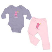 Conjunto manga longa flamingo dançarino - Bebê Dorminhoco