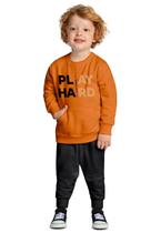 Conjunto Manga Longa Moletom Laranja Kyly