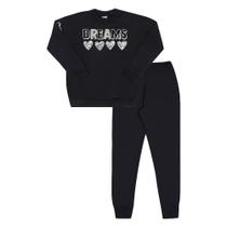 Conjunto Manga Longa Preto - Infantil - Moletinho