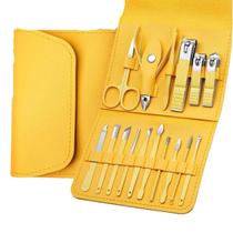 Conjunto Manicure Pedicure Completo Aço Inox 16 pçs Amarelo Conjunto Manicure Pedicure Completo Aço Inox 16 pçs Amarelo