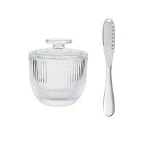 Conjunto Manteigueira e Faca Inox Ideal Para Mesa Posta e Café Charmoso