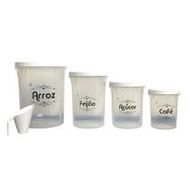 Conjunto Mantimentos 4 Potes Com Rosca e 1 Medidor Nitron - Nitron