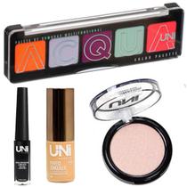 Conjunto Maquiagem Corretivo Matte Paleta de Sombras Delineador Blush Facial UNImakeup