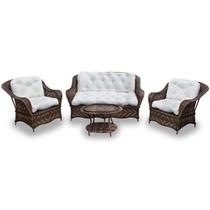Conjunto Marco - 1 Sofá 2 L + 2 Poltronas + 1 Mesa Centro - Duna Cru