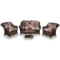 Conjunto Marco - 1 Sofá 2 L + 2 Poltronas + 1 Mesa Centro - Gamboa Bege