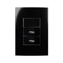 Conjunto Margirius 4x2 1 Interruptor Simples + 2 Usb 2A Sleek