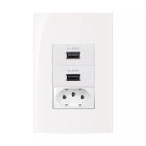 Conjunto Margirius 4x2 1 Tomada 20A + 2 Usb 2A Sleek Conjunto Margirius 4x2 1 Tomada 20A + 2 Usb 2A Sleek