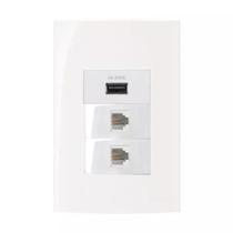 Conjunto Margirius 4x2 2 RJ11 + Usb 2A Sleek Conjunto Margirius 4x2 2 RJ11 + Usb 2A Sleek