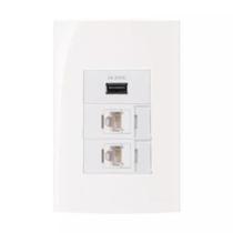 Conjunto Margirius 4x2 2 RJ45 + Usb 2A Sleek Conjunto Margirius 4x2 2 RJ45 + Usb 2A Sleek