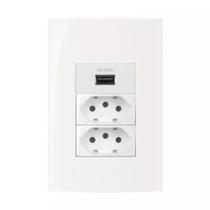 Conjunto Margirius 4x2 2 Tomadas 20A + 1 Usb 2A Sleek