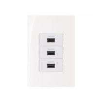 Conjunto Margirius 4x2 3 Tomadas Usb 2A Bivolt Sleek