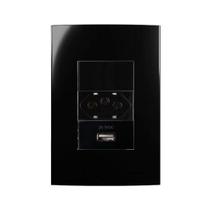 Conjunto Margirius 4x2 Tomada 20A + Interruptor Simples + Usb 2A Sleek Conjunto Margirius 4x2 Tomada 20A + Interruptor Simples + Usb 2A Sleek