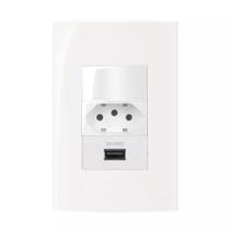 Conjunto Margirius 4x2 Tomada 20A + Interruptor Simples + Usb 2A Sleek