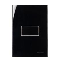 Conjunto Margirius Sleek com Placa 4x2 e Interruptor Simples PA016728 Preto Ebony Conjunto Margirius Sleek com Placa 4x2 e Interruptor Simples PA016728 Preto Ebony