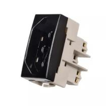 Conjunto Margirius Sleek Módulo Tomada 10A PA016818 Preto Ebony Brilhante 675920