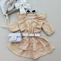 Conjunto Maria Valentina Flores Bege 04 ao 12 Conjunto Maria Valentina Flores Bege 04 ao 12