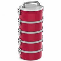 Conjunto Marmita Térmica 5 Un 1,5L Vermelho Tekcor Soprano